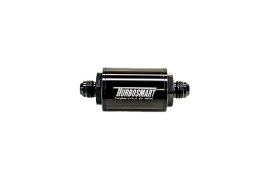 Turbosmart FPR Billet Inline Fuel Filter 1.75in OD 3.825in Length AN-8 Male Inlet - Black